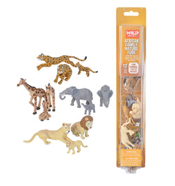 Tube of African Wildlife Family Figurines