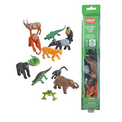 Tube of Rainforest Figurines with Playmat