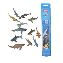 Tube of Shark Figurines with Playmat