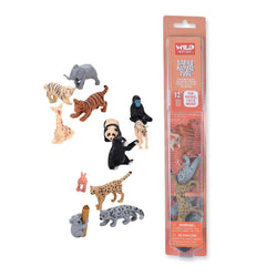 Tube of Baby Animal Figurines with Playmat