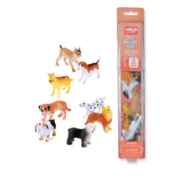 Tube of Dog Figurines with Playmat