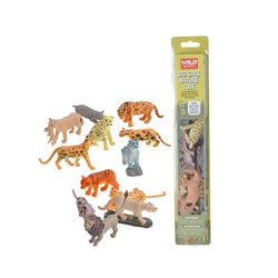 Tube of Big Cat Figurines with Playmat