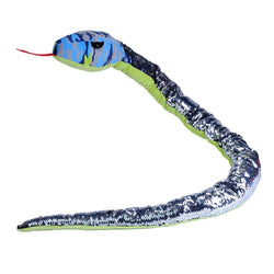 Blue Camo Sequin Snake  Stuffed Animal - 54