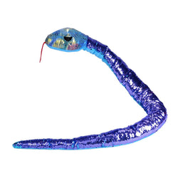 Teal Sequin Snake Stuffed Animal - 54